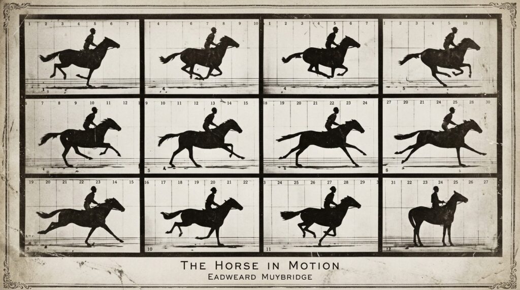 ภาพเคลื่อนไหวแรกของโลกจากการทดลองถ่ายภาพม้าวิ่งควบของ Eadweard Muybridge ในปี 1878